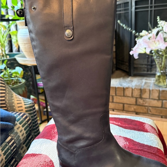 Sam Edelman Navy Leather Riding Boot - Picture 2 of 6